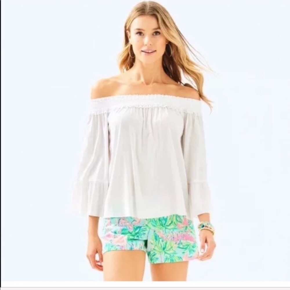 Lily Pulitzer Resort White Moira Off The Shoulder - Picture 7 of 7